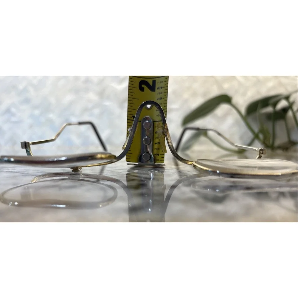 Vintage Reading Glasses Flip Down Lenses Gold‎ Tone Metal 1960s Steampunk